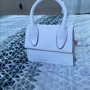 White mini cross body purse